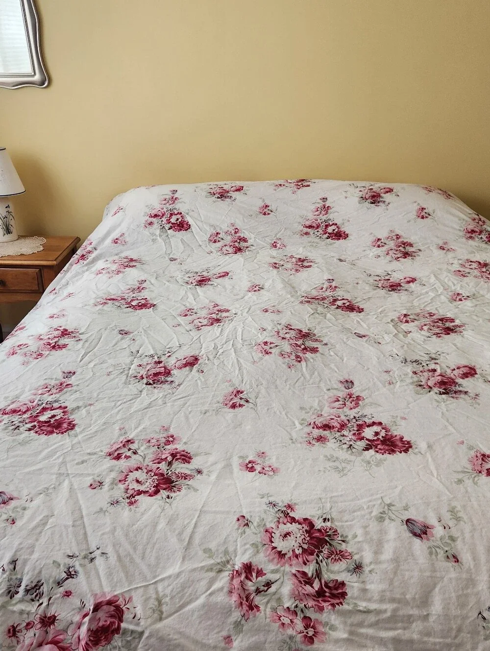 SIMPLY SHABBY CHIC Queen Duvet Cover Blush Beauty Pink Cotton Floral Bedding